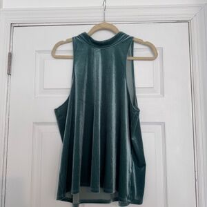 Abercrombie & Fitch Green Velour Sleeveless Top - Size XL